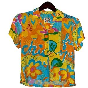 Vintage Jams World Hawaiian Shirt Women’s S Tropical Floral Rayon Made in Hawaii